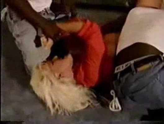 Mature blonde woman rape by black guys