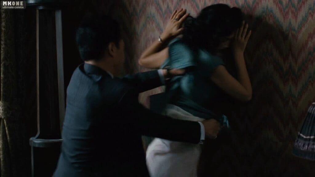 Violent rape scene from a movie with asian