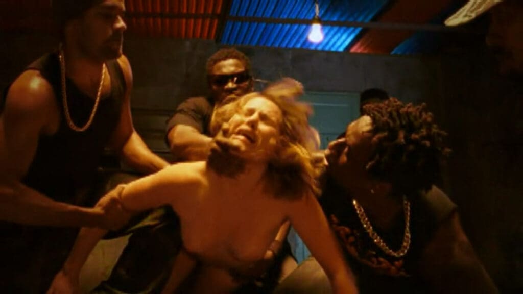 brutal gang rape scene from Bog of Beasts with Leticia Colin